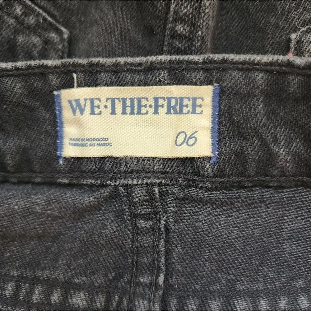 WE THE FREE RAW HEM BLACK SKIRT SIZE 6 NWOT
